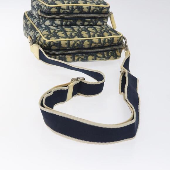 DIOR Trotter Canvas Shoulder Bag Navy Gold - Picture 7 of 16